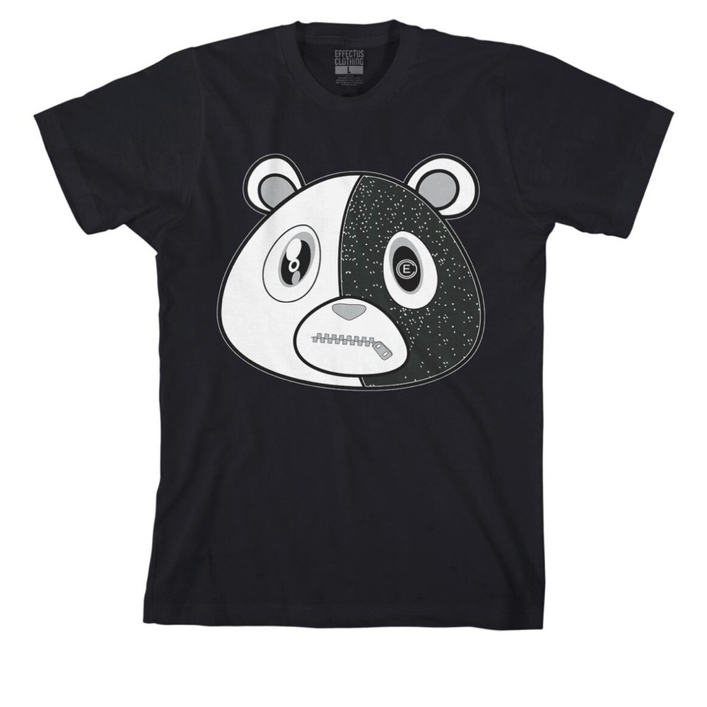 Mens Black White Bear Oreo Design Tee Shirt